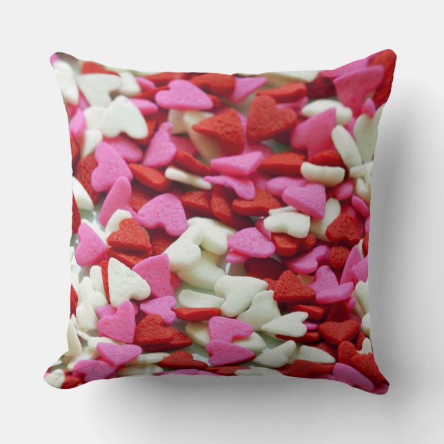 Valentine Hearts Throw Pillow (Front)
