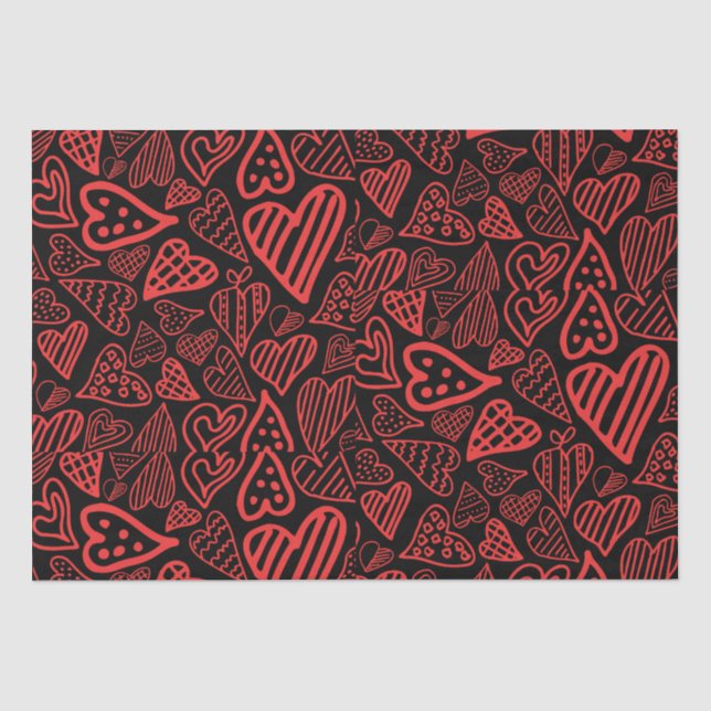 Valentine_hearts tissue paper - gift wrap (Front)