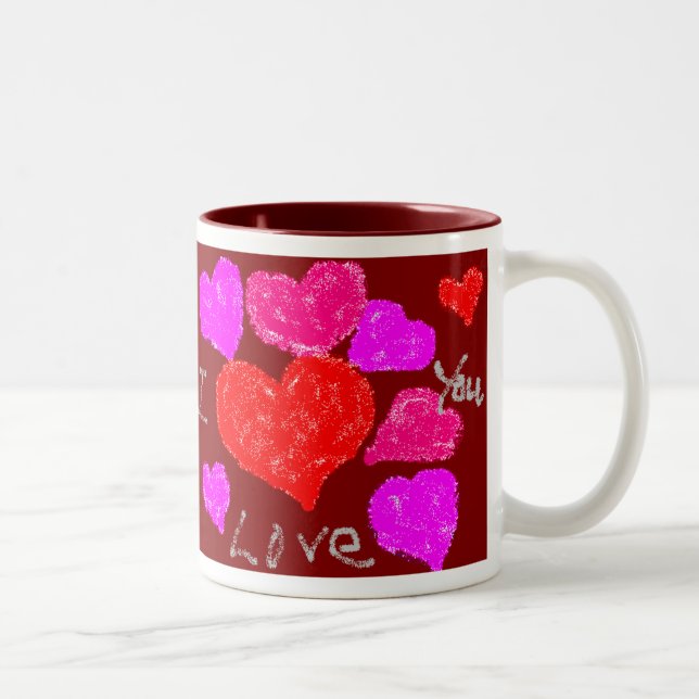 Valentine Hearts Two-Tone Coffee Mug (Right)