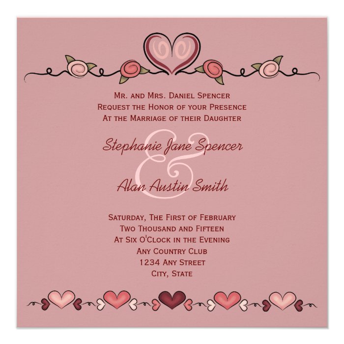 Valentine Hearts Wedding Invitation