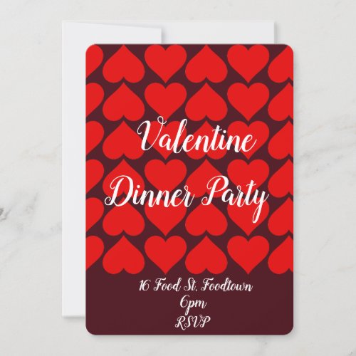 Valentine hearts whimsical dinner party invitation