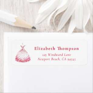 Valentine Hearts Whimsical Dress Watercolor Label
