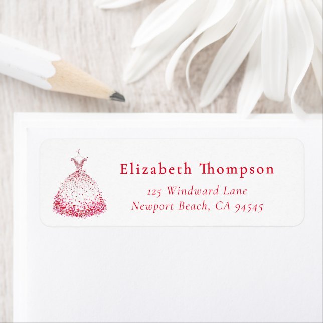 Valentine Hearts Whimsical Dress Watercolor Label (Insitu)