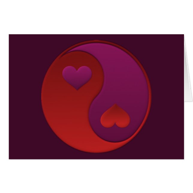 Valentine Hearts Yin Yang Cards (Front Horizontal)