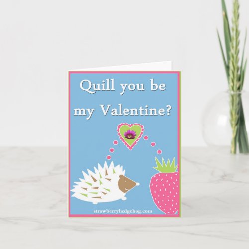 Valentine Hedgehog Holiday Card