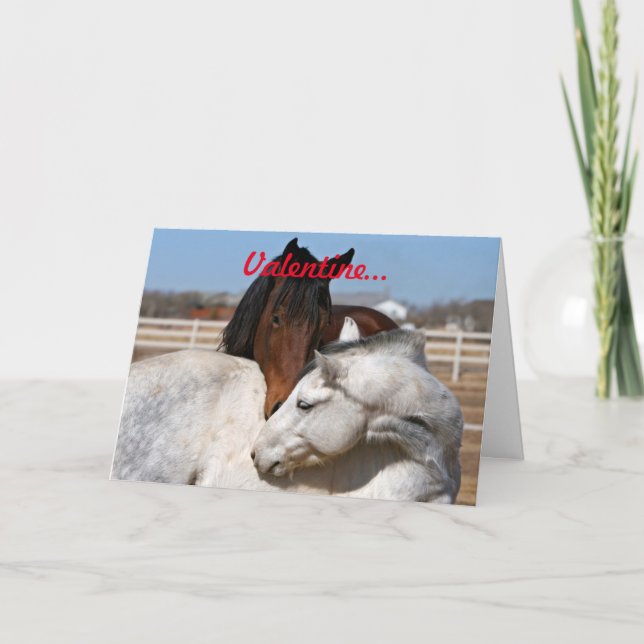 Valentine Horses Holiday Card (Front)