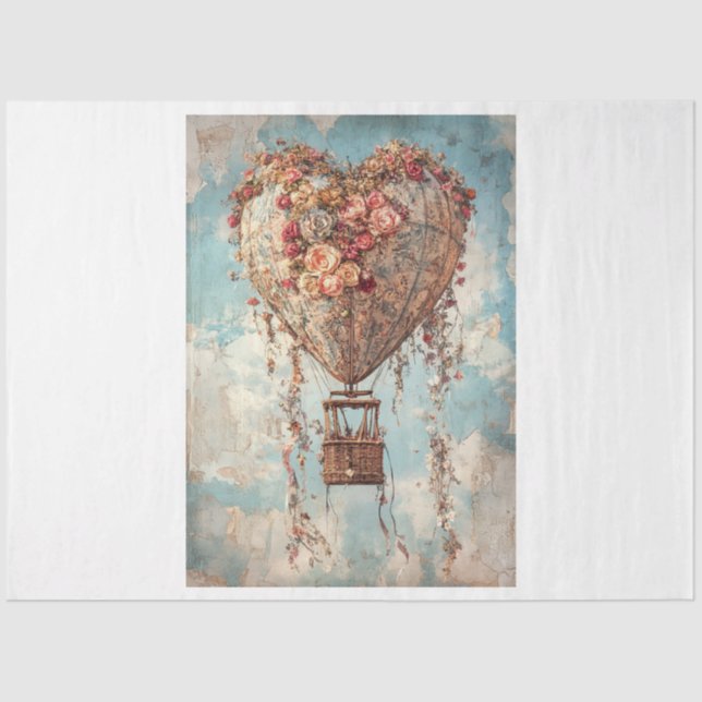 Valentine Hot Air Balloon Tissue Paper (Front)