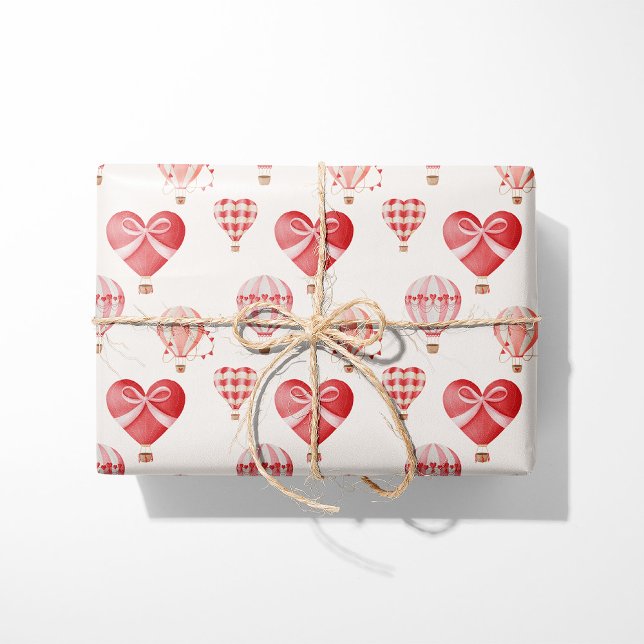 Valentine Hot Air Balloons Wrapping Paper (Creator Uploaded)