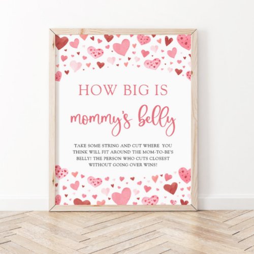 Valentine How Big Is Mommys Belly Shower Game Poster