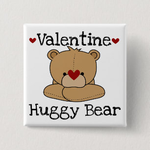 Valentine Huggy Bear Button