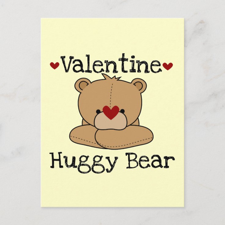 Valentine Huggy Bear Holiday Postcard Zazzle