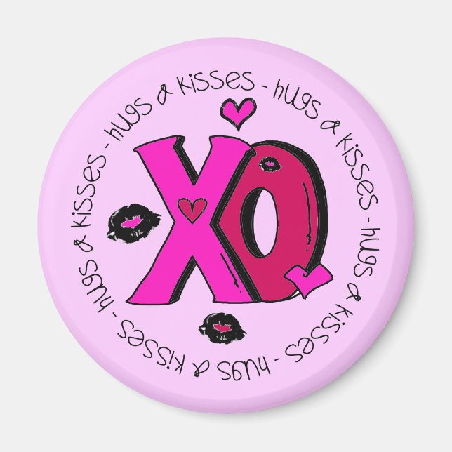 Valentine Hugs and Kisses Magnet (Front)