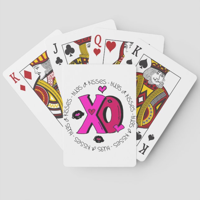 Valentine Hugs and Kisses Poker Cards (Back)