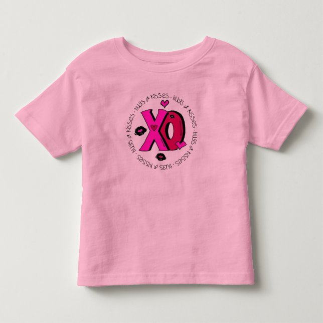 Valentine Hugs and Kisses Toddler T-shirt (Front)