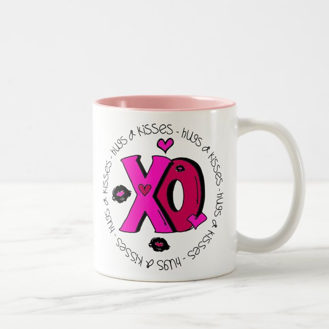 Valentine Hugs and Kisses Two-Tone Coffee Mug (Right)