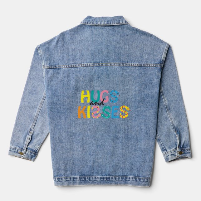 Valentine Hugs & Kisses Snake Theme  Denim Jacket (Back)
