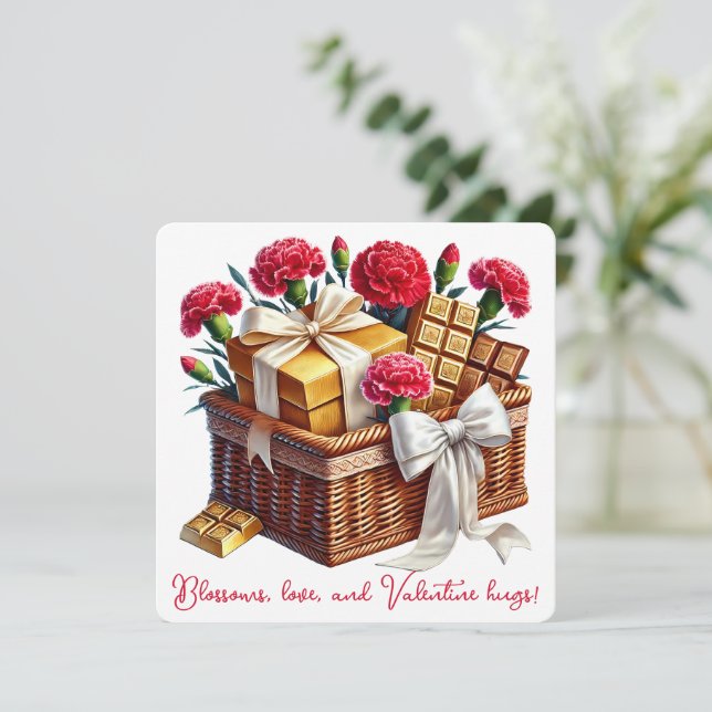 Valentine Hugs - Valentine's Day Card (Standing Front)