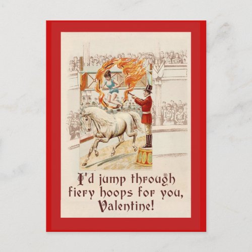 Valentine Humor with Vintage Circus Art Holiday Postcard