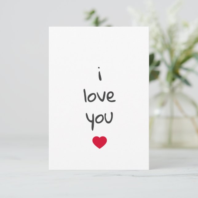 Valentine I Love You Heart Card (Standing Front)