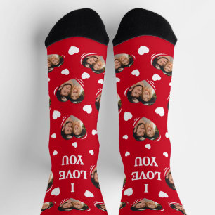 Valentine I Love You Photo Socks