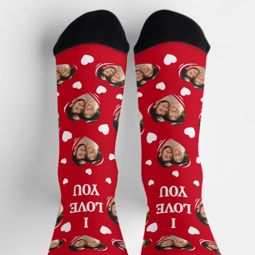 Valentine I Love You Photo Socks