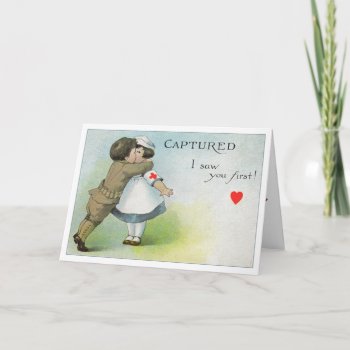 Valentine I Saw You First Holiday Card by lazyrivergreetings at Zazzle