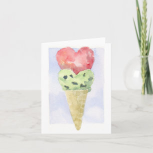 Valentine Ice Cream - Note Card