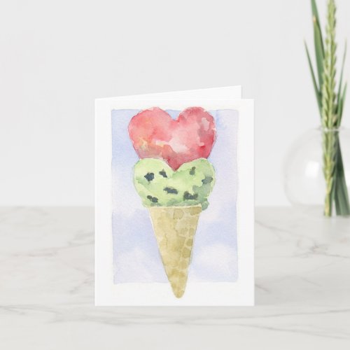 Valentine Ice Cream _ Note Card