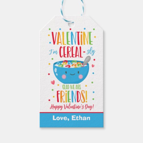Valentine Im Cereal Classroom School Preschool Gift Tags