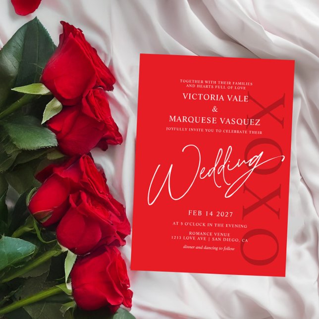 Valentine Inspired Red Wedding Invitation (Creator Uploaded)