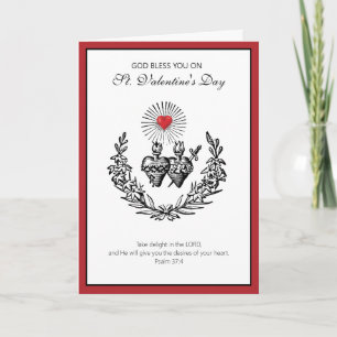 Valentine Jesus Catholic Religious Sacred Heart Holiday Card