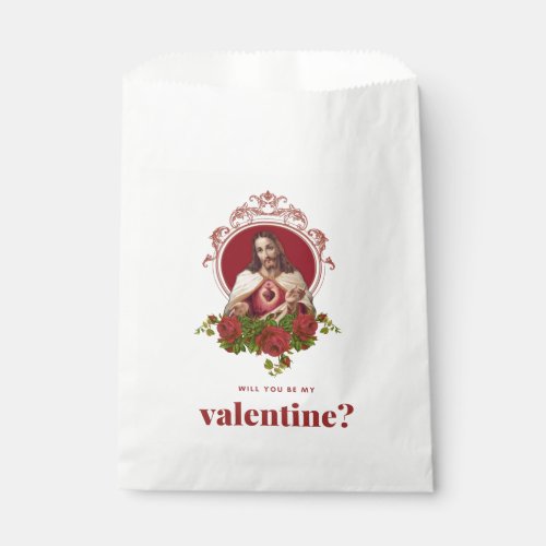 Valentine Jesus Sacred Heart Catholic Religious Favor Bag