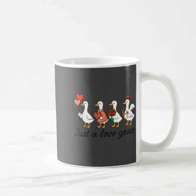 Valentine Just A Love Goose Funny Goose Hearts For Coffee Mug (Right)