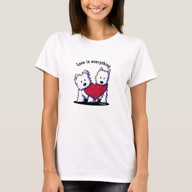 Valentine KiniArt Westie Duo T-Shirt (Front)