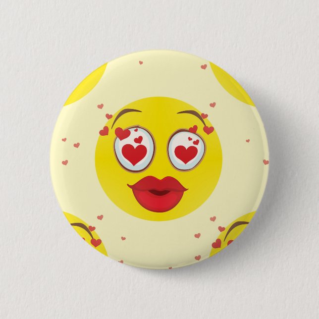 Valentine kiss Emoji Button (Front)