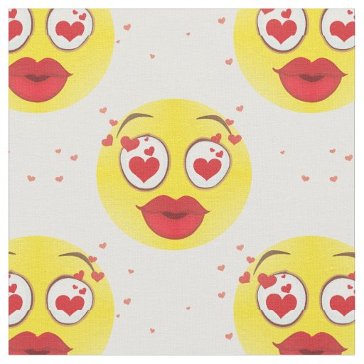 Valentine kiss Emoji fabric