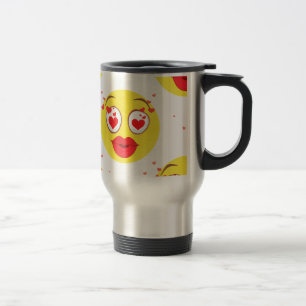 Valentine kiss Emoji Travel Mug
