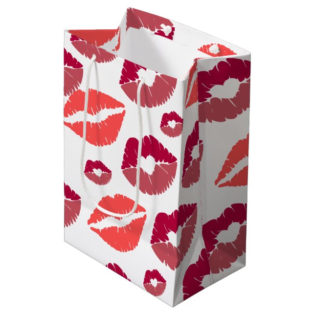Valentine kiss the miss goodbye Bridal Shower Medium Gift Bag (Front Angled)