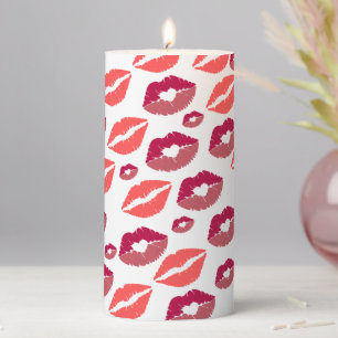 Valentine kiss the miss goodbye Bridal Shower Pillar Candle
