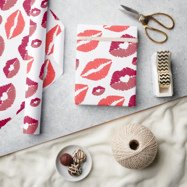 Valentine kiss the miss goodbye Bridal Shower Wrapping Paper (Crafts)