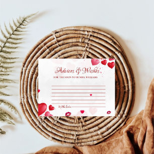 Valentine Kisses Advices & WIshes Bridal Shower Enclosure Card