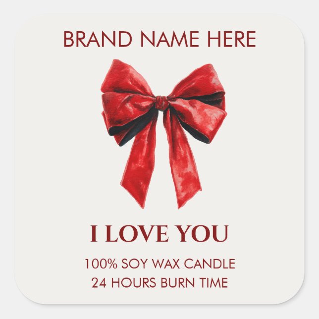 Valentine Kisses Custom Candle Sticker (Front)