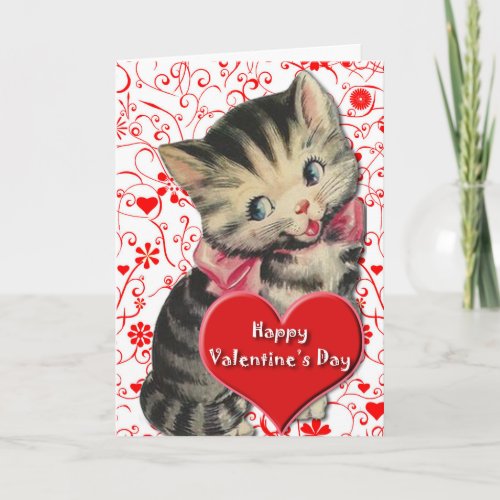 Valentine Kitten Holiday Card
