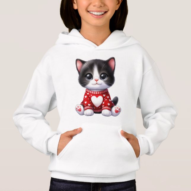  Valentine Kitten  Hoodie (Front)