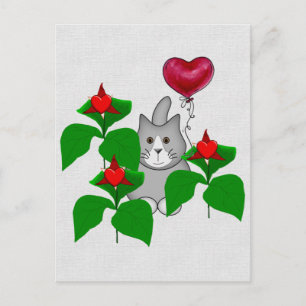 Valentine Kitty Cat Holiday Postcard