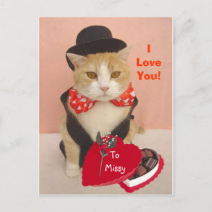 Valentine Kitty Holiday Postcard