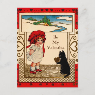 Valentine Kitty Holiday Postcard