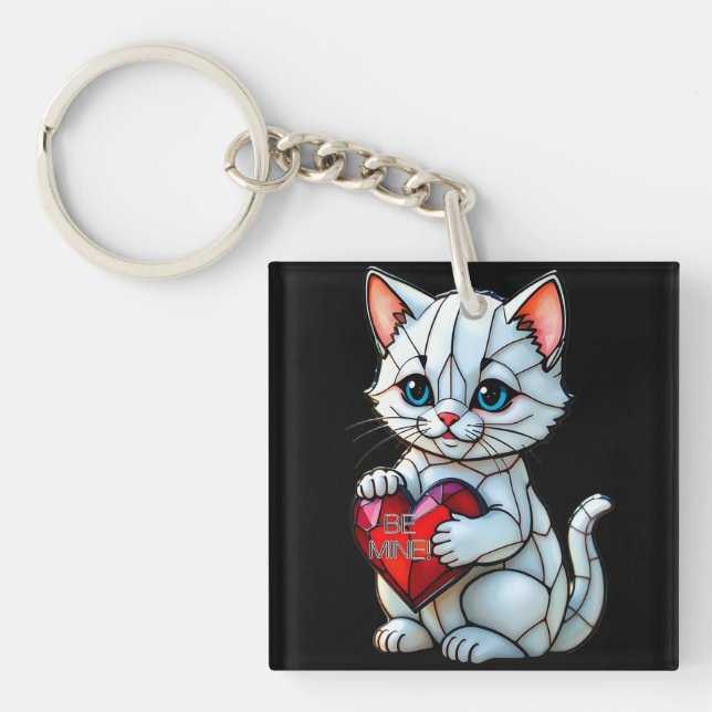 Valentine Kitty  Keychain (Front)