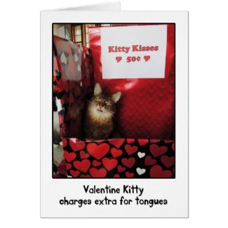Valentine Kitty Kissing Booth Greeting Card
