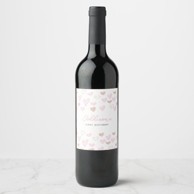 valentine label, valentine wine label,  wine label (Front)